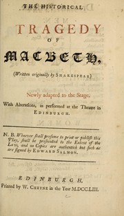 The historical tragedy of Macbeth by John Lee