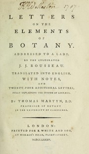 Cover of: Letters on the elements of botany. Addressed to a lady
