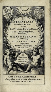 Cover of: De aeternitate considerationes by Jeremias Drexel