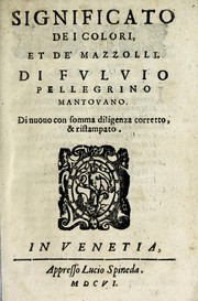 Cover of: Significato de i colori et de' mazzolli