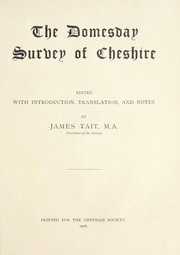 The Domesday survey of Cheshire by Tait, James