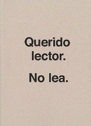 Cover of: Querido lector. No lea