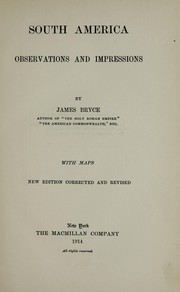 Cover of: South America by James Bryce