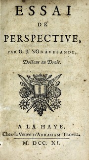 Cover of: Essai de perspective