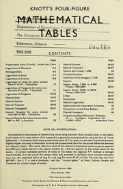 Cover of: Knott's four-figure mathematical tables