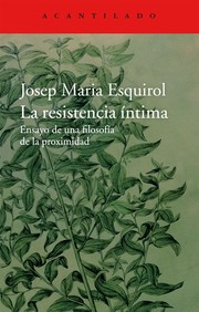 Cover of: La resistencia íntima