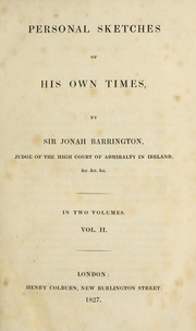 Cover of: Personal sketches of his own times