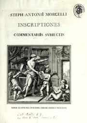 Cover of: Steph. AntoniI Morcelli Inscriptiones commentariIs subjectis