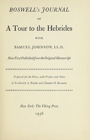 Cover of: Boswell's journal of a tour to the Hebrides with Samuel Johnson, LL.D. by James Boswell