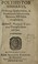 Cover of: Polyhistor symbolicus, electorum symbolorum, & parabolarum historicarum stromata