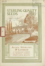 Cover of: 1922 catalogue of "sterling quality" seeds: (garden, field, flower and lawn)
