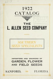 Cover of: 1922 catalog by L. Allen Seed Company