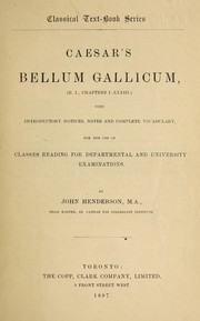 Cover of: Bellum Gallicum (B.1, chapters I-XXXIII)