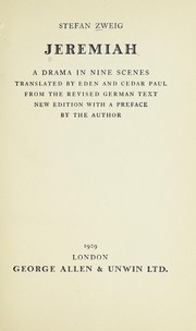 Cover of Jeremiah by Stefan Zweig