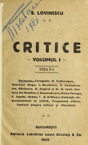 Cover of: Critice