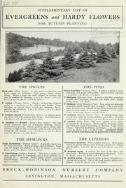Cover of: Supplementary list of evergreens and hardy flowers for autumn planting