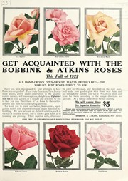 Cover of: Get acquainted with the Bobbink & Atkins roses this fall of 1922