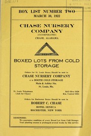Cover of: Box list number two: March 30, 1922