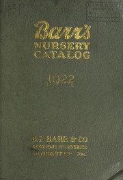 Cover of: Barr's nursery catalog: 1922