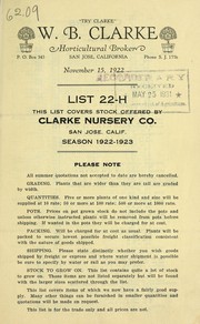 Cover of: List 22-H | W.B. Clarke (Firm)