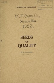 Cover of: Descriptive catalog of garden, flower and field seeds