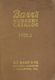 Cover of: Barr's nursery catalog: 1922-3