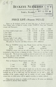 Cover of: Price list: season 1921-22