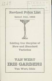 Cover of: Revised price list: issued July, 1922, listing our surplus of new and standard varieties