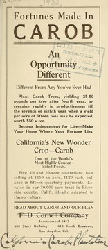 Fortunes made in carob by F.D. Cornell Company