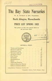 Price list spring 1922 by Bay State Nurseries