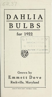 Cover of: Dahlia bulbs for 1922