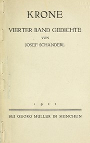 Cover of: Krone by Josef Schanderl, Josef Schanderl