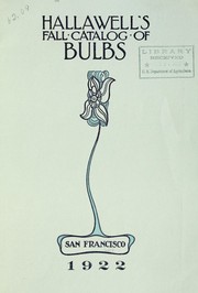 Cover of: Hallawell's fall catalog of bulbs: 1922