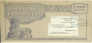 Cover of: A manual of farm seeds: 1922