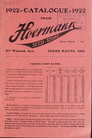 Cover of: 1922 catalogue from Hoermann Seed Store