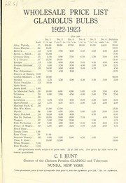 Wholesale price list by C.I. Hunt (Firm)