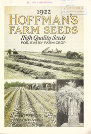 Cover of: 1922 Hoffman's farm seeds by A.H. Hoffman Seeds, Inc