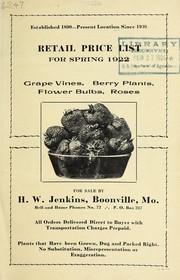 Cover of: Retail price list for spring 1922 by H.W. Jenkins (Firm), H.W. Jenkins (Firm)