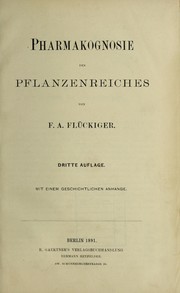 Cover of: Pharmakognosie des Pflanzenreiches