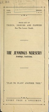 Price list of trees, shrubs and flowers for the lower South by Jennings Nursery