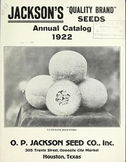 Cover of: Jackson's "quality brand" seeds: annual catalog 1922