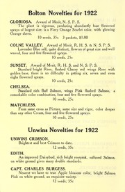Novelties for 1922: Bolton novelties, Unwins novelties, Laing & Mathers novelties, C.H. Curtis novelties, Burpee's novelties by Charles Elliott (Firm)