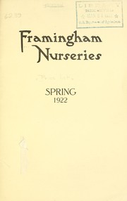 Cover of: Spring 1922 [catalog] by Framingham Nurseries (Framingham, Mass.)