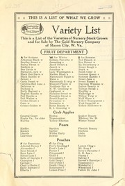Cover of: Variety list by Gold Nursery Company