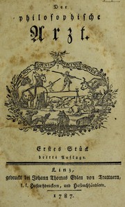 Cover of: Der philosophische Arzt by Melchior Adam Weikard