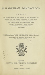 Cover of: Elizabethan demonology | Thomas Alfred Spalding