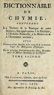 Cover of: Dictionnaire de chymie by Pierre Joseph Macquer