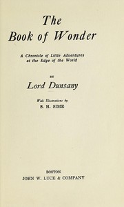 Cover of: The book of wonder by Lord Dunsany