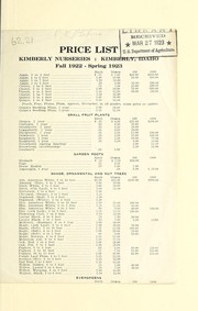 Cover of: Price list: fall 1922-spring 1923