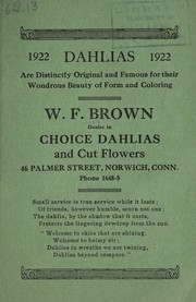 Cover of: 1922 dahlias by W.F. Brown (Firm)